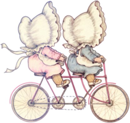 На велосипеде - живопись, дети - оригинал