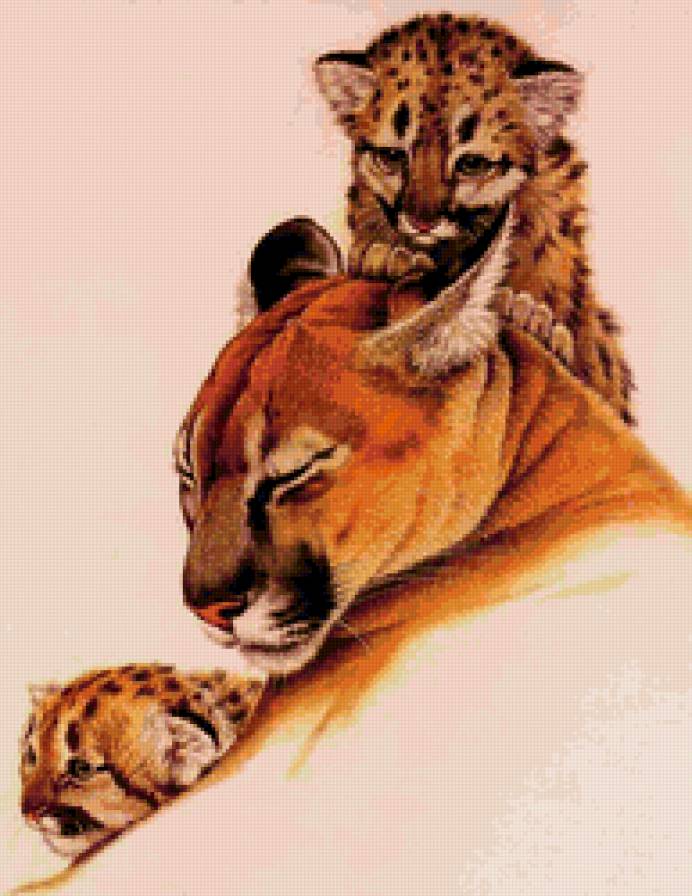 Дикие хищные кошки - лев, дикие хищные кошки, животные, львица, мамина нежность - предпросмотр