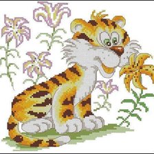 Схема вышивки «тигренок»