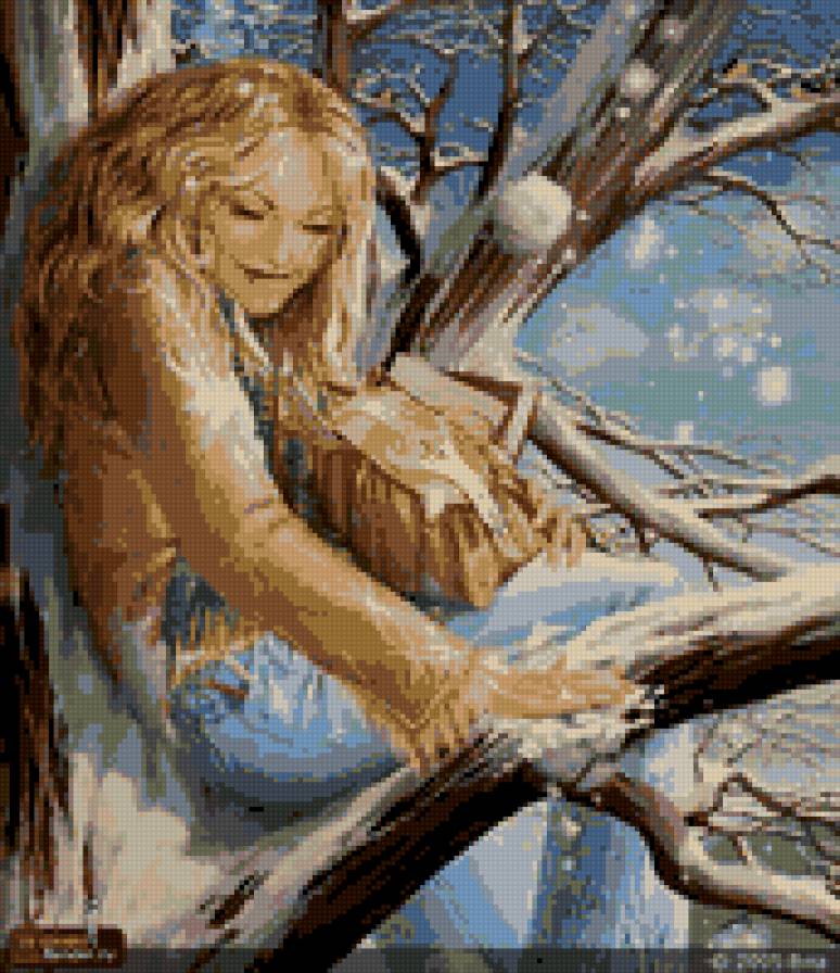 Девушка и снег - девушка, снег - предпросмотр