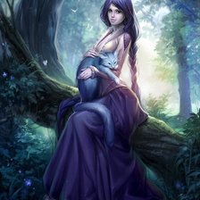 Схема вышивки «Девушка с котом»