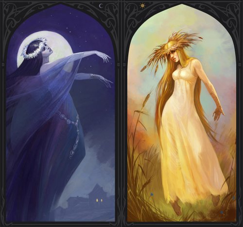Полуночница-Полуденица - картина, диптих - оригинал