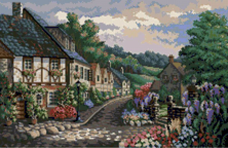 деревня - деревня.дома.весна.цветы - предпросмотр