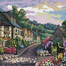 Схема вышивки «деревня»