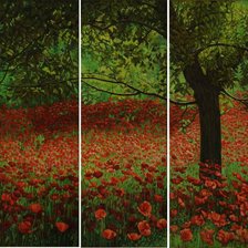 Схема вышивки «триптих маковое поле»