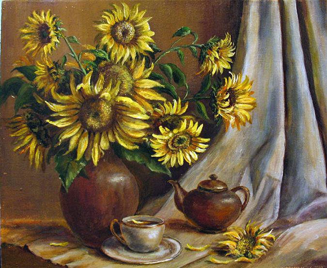 Серия "Букет" - подсолнухи, цветы, букет - оригинал