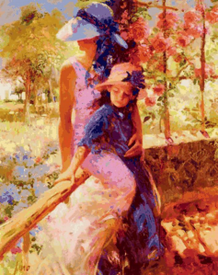 Прогулка с мамой - люди, пейзаж, дети, девушка, осень - предпросмотр