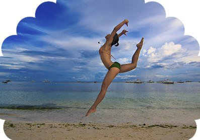 Полет - девушка, море - оригинал