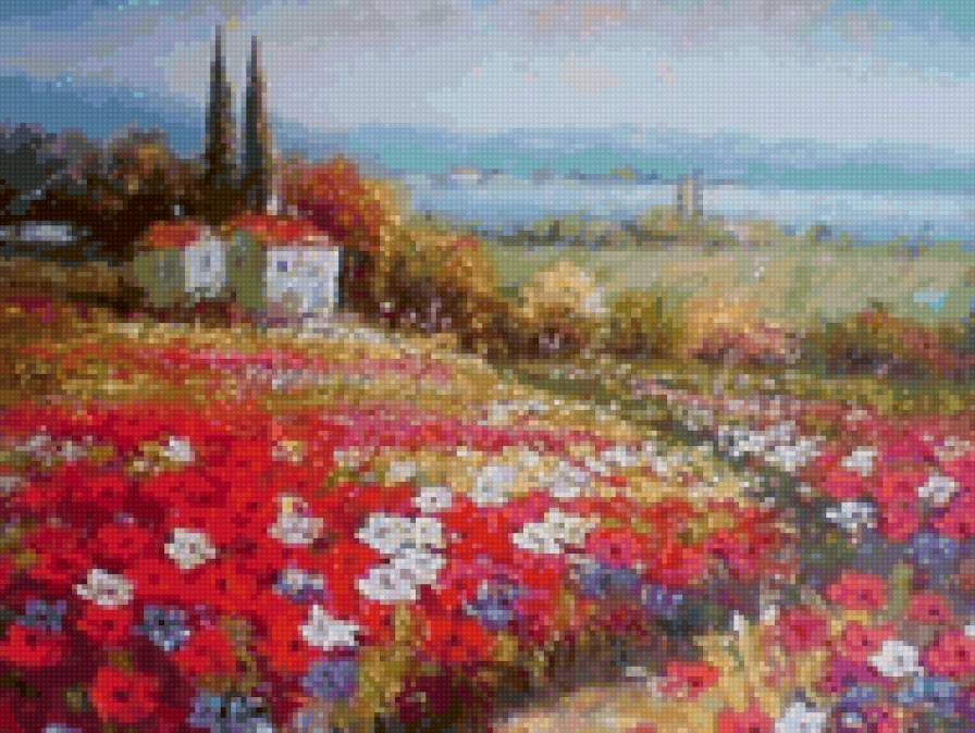 цветочный луг - пейзаж, природа - предпросмотр