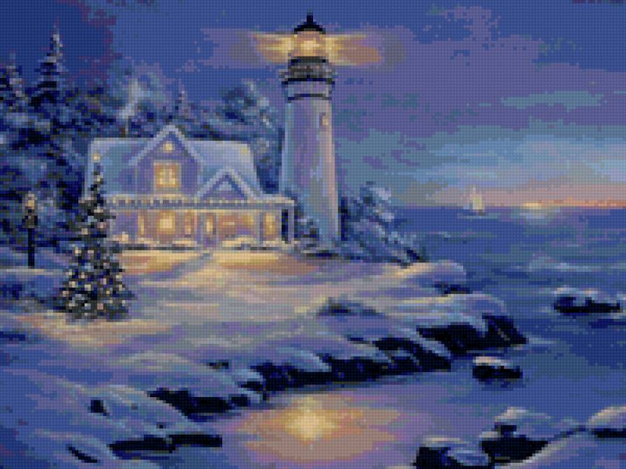 пейзаж - пейзаж, море, маяк - предпросмотр