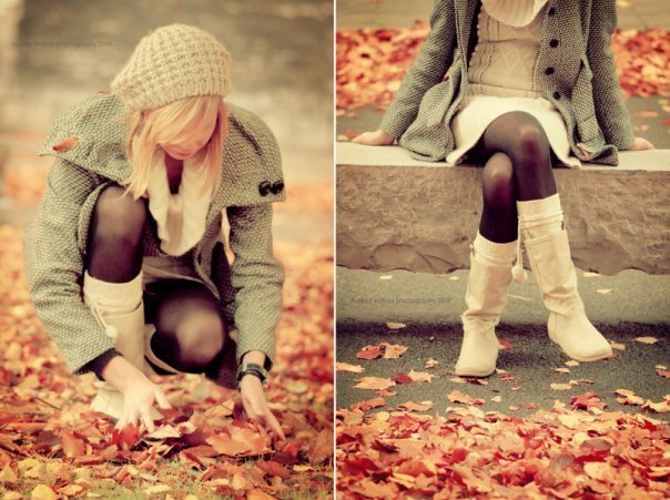 осень золотая - листья, девушка, осень - оригинал