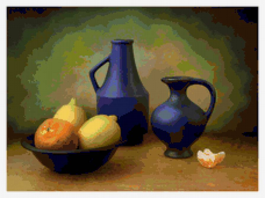 натюрморт - натюрморт.лимоны.кувшины - предпросмотр