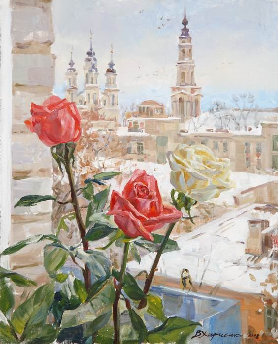 №17225 - пейзаж, цветы - оригинал