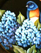 Схема вышивки «Птичка и гортензия»