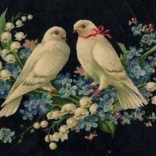 Схема вышивки «Голуби»