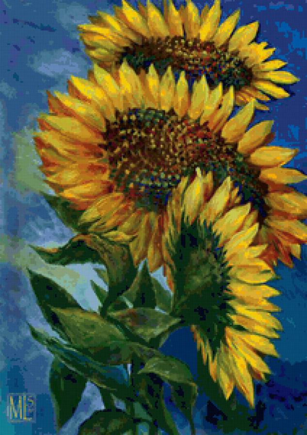 Серия "Букет" - цветы, подсолнухи - предпросмотр