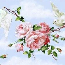 Схема вышивки «Голуби»