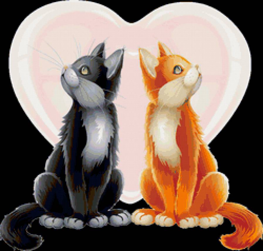 Поссорились - коты, животные, живопись - предпросмотр