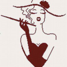 Схема вышивки «дама с сигаретой»