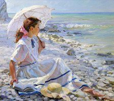 Схема вышивки «Девушка нд берегу моря»