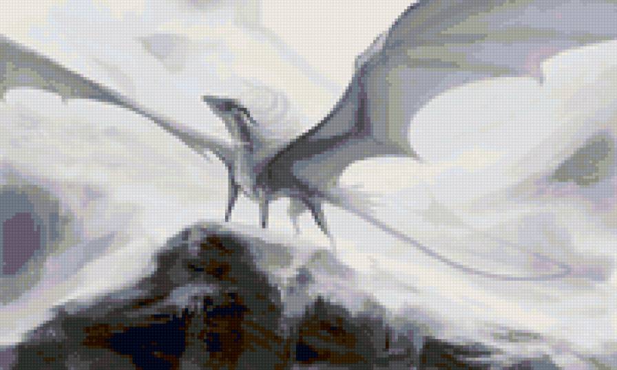 "For" - туман, природа, дракон, скалы, fantasy - предпросмотр