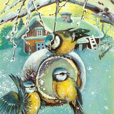 Схема вышивки «Синички»