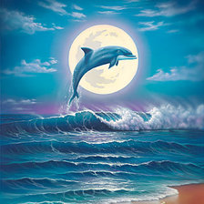 Схема вышивки «дельфин»