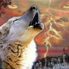 Схема вышивки «волк»