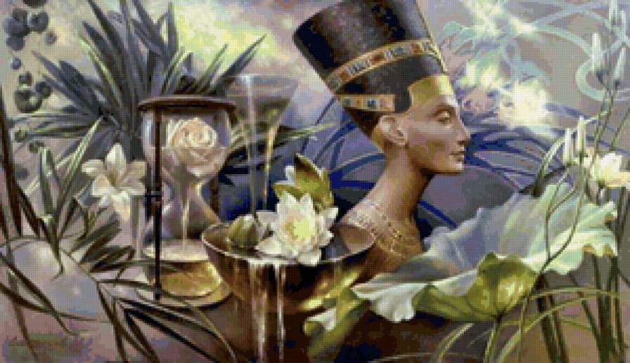 Фэнтези.Клеопатра - фэнтези, цветы, живопись - предпросмотр