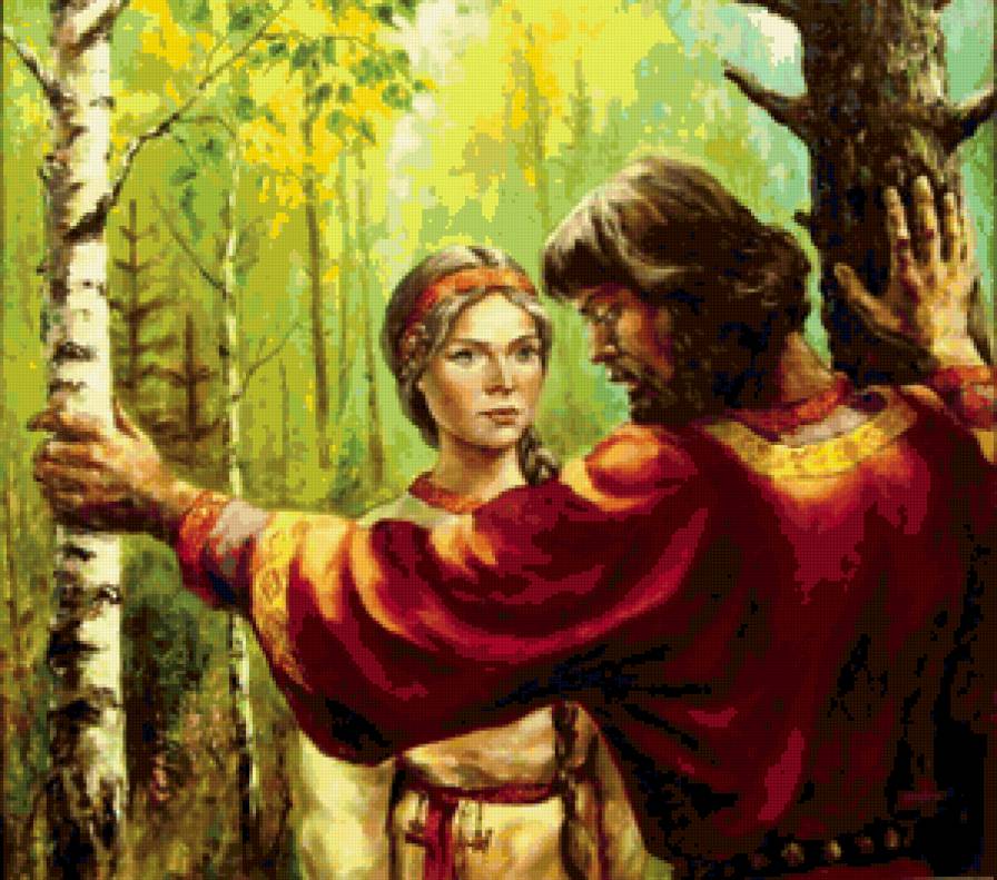 Свидание - пара, пейзаж, живопись - предпросмотр