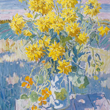 Схема вышивки «Сентябрь.Желтые цветы»