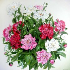 Схема вышивки «Пионы»