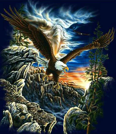 №20486 - птица, животные, живопись, картина, природа, искусство - оригинал