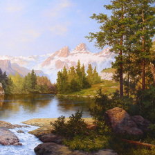 Схема вышивки «В горах»