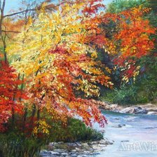 Схема вышивки «Осенняя река»