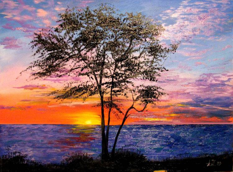 Закат - пейзаж, закат, море - оригинал