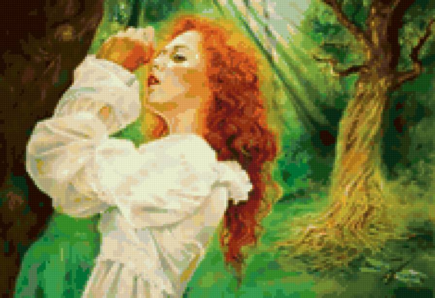 Женщина в лесу - женщина - предпросмотр