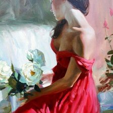 Девушка с цветком