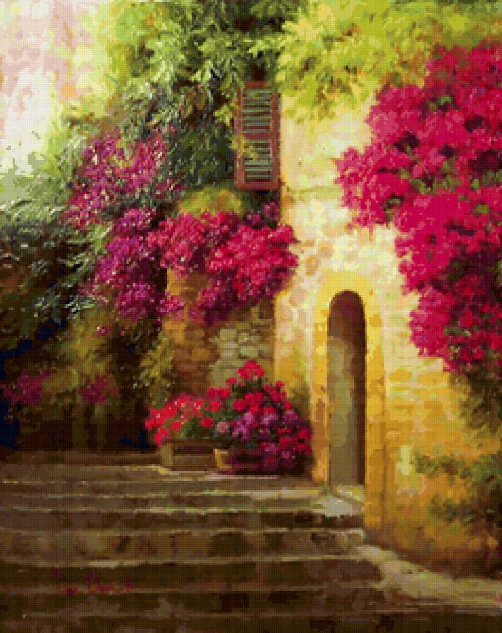 №21674 - город, цветы, италия, сад - предпросмотр