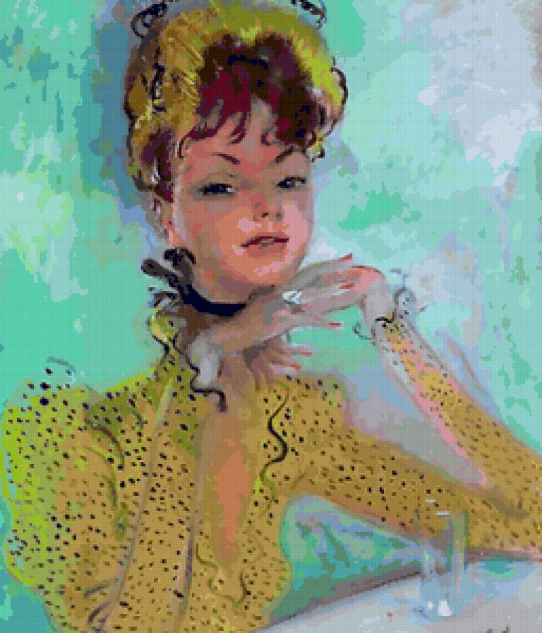 Милашка - jean-gabriel domergue, художник - предпросмотр