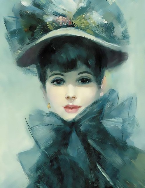 Незнакомка в черном - художник, frederic john lloyd strevens - оригинал