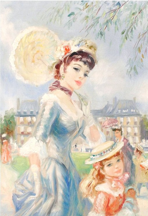 На прогулке - frederic john lloyd strevens, художник - оригинал