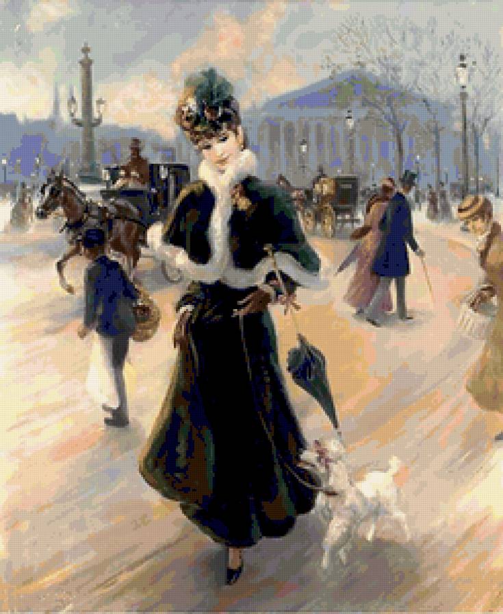 Променад - художник, frederic john lloyd strevens - предпросмотр