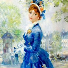 Схема вышивки «Девушка в голубом»