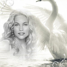 Схема вышивки «Девушка и лебедь»