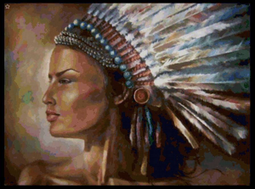 Индеанка - индеец, девушка, индеанка - предпросмотр