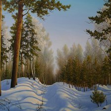 Схема вышивки «Зима в лесу»