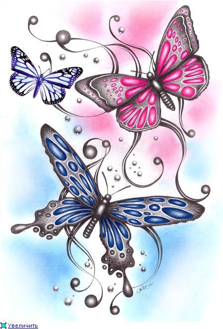 Бабочки - абстракция, бабочки - оригинал