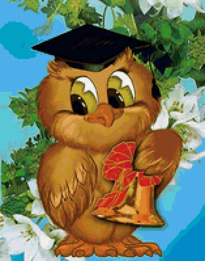 Ученик - совенок, картинка, 1-е сентября - предпросмотр