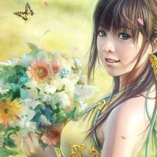 Схема вышивки «Девушка»